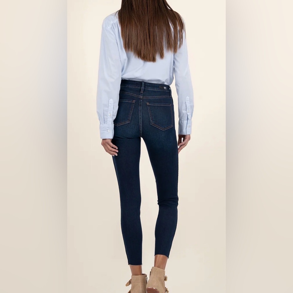 NWT!! Kut From The Kloth  CONNIE HIGH RISE SLIM FIT ANKLE RAW HEM  SIZE 8 - Picture 2 of 12